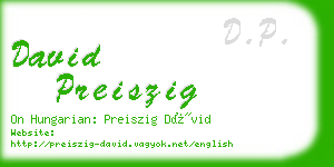 david preiszig business card